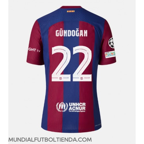 Camiseta Barcelona Ilkay Gundogan #22 Primera Equipación Replica 2023-24 mangas cortas
